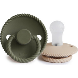 Frigg Rope Πιπίλες Σιλικόνης 0-6m Croissant Olive 2τμχ
