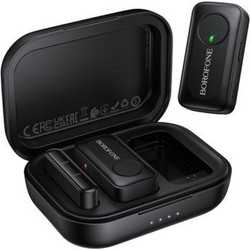 Σετ 2 Μικρόφωνα Πέτου Lavalier Borofone BFK17 ENC USB-C με Ακτίνα Λειτουργίας 15m Μαύρα
