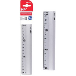 MP MP μεταλλικός χάρακας PA001, 15cm, ασημί