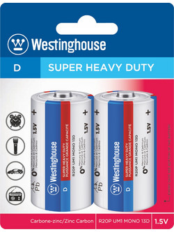 Westinghouse Zinc Carbon Super Heavy Duty D 2τμχ