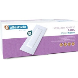 Alfashield Self Adhesive Pads Αποστειρωμένα Αυτοκόλλητα Επιθέματα 9x25cm 50τμχ