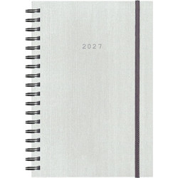 Next ημερολόγιο 2027 fabric plus ημερήσιο σπιράλ λευκό 12x17εκ. Δυνατότητα εκτύπωσης
