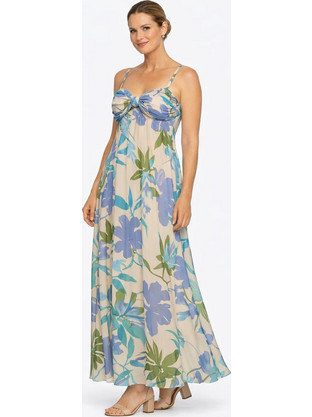 Floral Αέρινο Πολύχρωμο Maxi Φόρεμα Πολύχρωμο