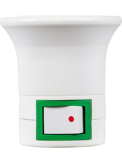GLOBOSTAR(R) NIGHTLIGHT 78956 Φωτιστικό Νυκτός με Ντουί 1 x E27, Διακόπτη On/Off & Πρίζα Schuko AC 220-240V IP20 - Λευκό - Μ3.3 x Π6 x Υ5cm
