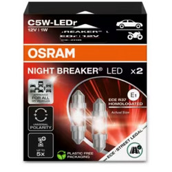 Λάμπες Osram C5W Night Breaker LED ECE, 12V 1W 6000K, 2τμχ