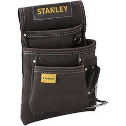 Stanley Θήκη ζώνης δερμάτινη μαύρη μονή με 3 θήκες και 1 για σφυρί (STST1-80114)