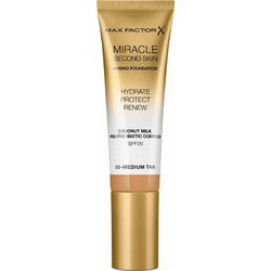 Max Factor Miracle Second Skin Hybrid 04 Light Medium Liquid Foundation SPF20 30ml