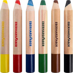 Κηροπαστέλ νερού 3 in 1 Jumbo MINI EBERHARD FABER 6 χρωμάτων 524105