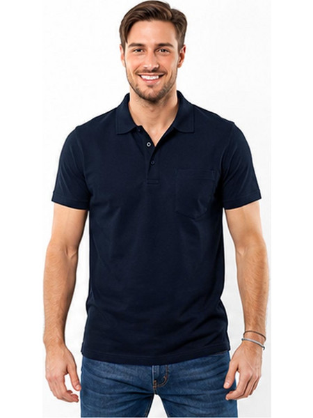 GANDY Ανδρικό Polo Πικέ Κουμπακια Big Size Βαμβάκι G520-19 Σκούρο Μπλέ