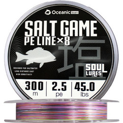 Oceanic Team Salt Game Braid X8 (300M) PE 3.0 / 0.296mm / 23kg / Πολύχρωμο