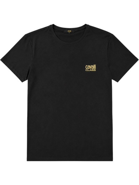 Cavalli Class - Ανδρική Μπλούζα T-Shirt Κοντομάνικη Regular Fit QXO03DJD003-05051 Μαύρο