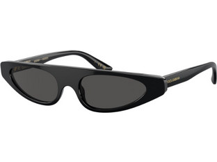 Dolce & Gabbana DG4442 501/87 Γυναικεία Γυαλιά Ηλίου Μάσκα Κοκάλινα Μαύρα με Μαύρο Polarized Φακό