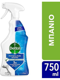 Dettol Power & Pure Καθαριστικό Spray Μπάνιου με Άρωμα Φρεσκάδας 750ml