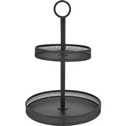 Μεταλλική εταζέρα με 2 επίπεδα Μαύρη 43cm DK102