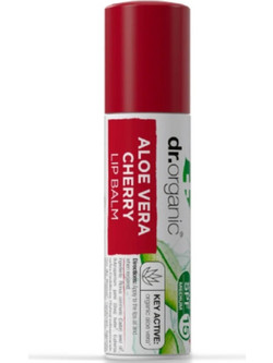 Dr. Organic Aloe Vera Cherry Lip Balm με Χρώμα SPF15 5.7ml