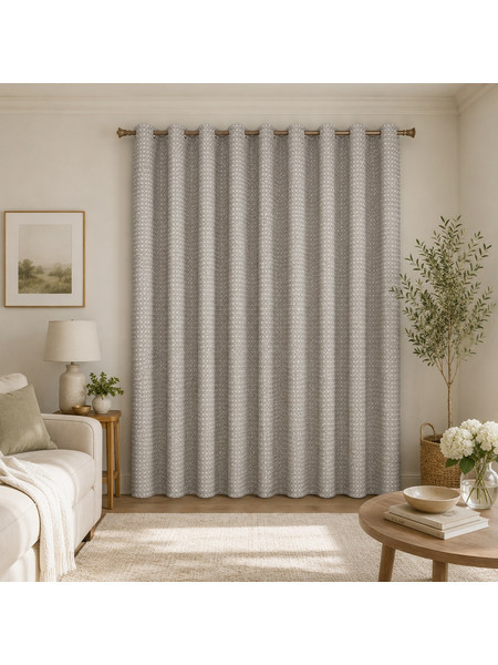 Κουρτίνα με Τρέσα Silver Mist Textured Eyelet Curtain 270x280cm Galifas 088534 - Galifas