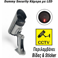 Dummy Security Κάμερα με LED Silver
