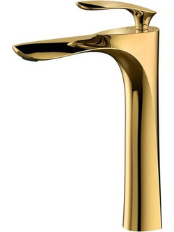 Ψηλή Μπαταρία Νιπτήρα Titanium Gold Μονής Λαβής
