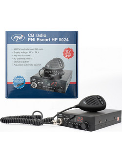 PNI Escort HP 8024 CB Αυτοκινήτου 4W AM/FM, 12V/24V, Ρυθμιζόμενο ASQ με Πλήκτρο στο Μικρόφωνο