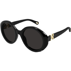 Chloe CH0332S 001 Γυναικεία Γυαλιά Ηλίου Στρογγυλά Κοκάλινα Μαύρα με Μαύρο Φακό