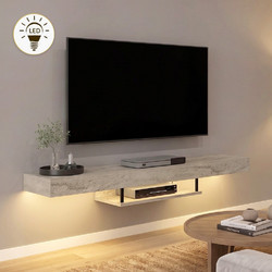 Έπιπλο τηλεόρασης επιτοίχιο Albares Megapap με LED χρώμα travertine 150x29,6x22εκ
