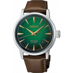 Seiko Presage Cocktail Time Ανδρικό Ρολόι Αυτόματο με Καφέ Δερμάτινο Λουράκι HCB002J1