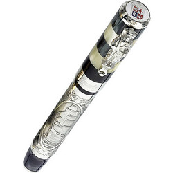 Montegrappa Amerigo Vespucci ασημένια Πένα Silver Fountain Pen-ISAVN3SE