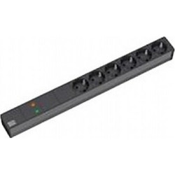 BACHMANN 48,26cm 19Zoll Steckdosenleiste 6-fach mit GVS ohne Schalter schwarz