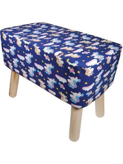 Σκαμπώ Υφασμάτινο Unicorn Με Ξύλινα Πόδια Nextdeco Υ37x50x27εκ