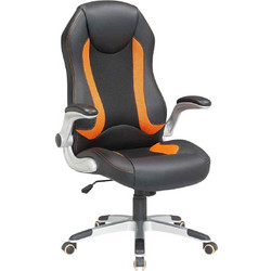 Velco Καρέκλα Gaming Δερματίνης με Ρυθμιζόμενα Μπράτσα Μαύρη 66-23553