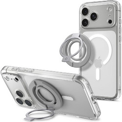 Spigen Phone Ring Dual Pop MagSafe S (AMP11736) - Εύκαμπτη Λαβή Δακτύλου, Διπλό Μαγνητικό, Σιλικόνη, Γκρι
