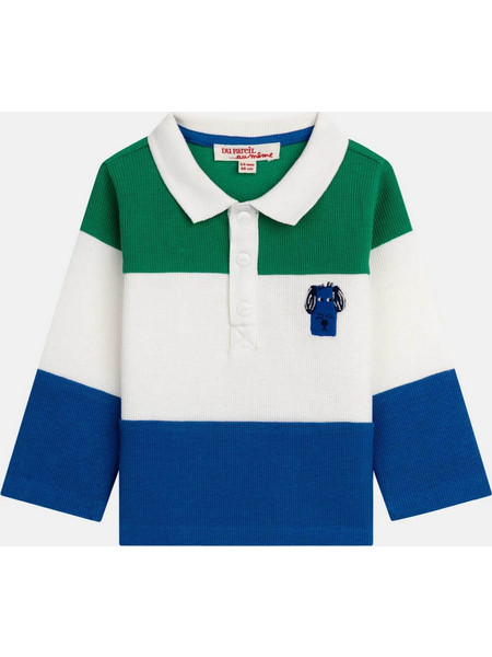 DPAM βρεφική μπλούζα πόλο για αγόρια Sporty Puppy - 381377 Λευκό - Μπλε