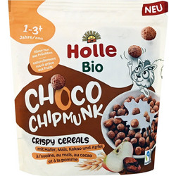 Holle BIO Choco Chipmunk Crispy Cereals Τραγανά Δημητριακά με Βρώμη, Καλαμπόκι, Κακάο, & Μήλο για Παιδιά 1-3 Ετών+ 125gr