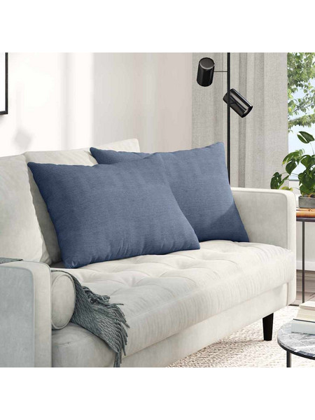 vidaXL Μαξιλάρι Καναπέ 2 pcs Μπλε 70x50cm Υφασμάτινο Κορντουρά