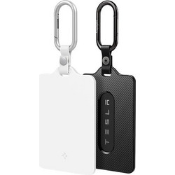 Spigen - (2 Pack) Card Holder (ACP11405) - For Tesla Key, Universal, With 2x Carabiner, 4x Protective Film - White / Black - (ACP11405TO243)