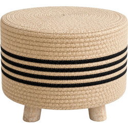 Σκαμπό 94899 Φ29x28cm Beige-Black