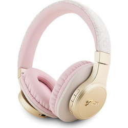 Guess PU 4G Script Ασύρματα Bluetooth Ακουστικά On Ear Ροζ