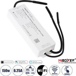 GloboStar(R) 71438 WP1-P150V24 Mi-BOXER DC Smart Wifi & RF 2.4Ghz & Push Dimming Power Supply Τροφοδοτικό SELV & Controller / Dimmer All in One AC100-240V σε DC 24V 1 x 6.25A 150W - Max 6.25A 150W - Α