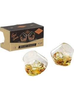 Gentlemen's Hardware Rocking Whisky Glasses, Silver, Set of 2