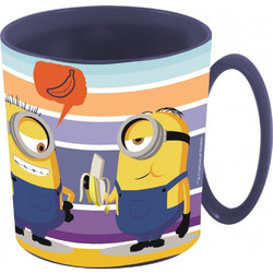 Minions Striped Παιδική πλαστική κούπα για μικροκύματα 350 ml