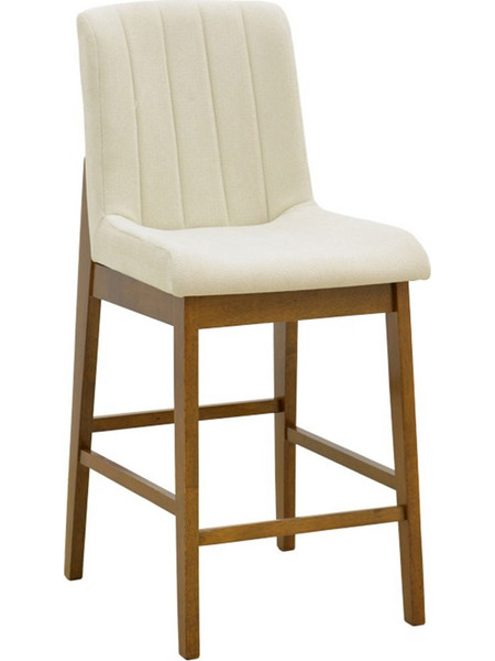 Σκαμπό Μπαρ Dalby 381-000026 50x45x102,5cm Walnut-Ecru Rubberwood,Ύφασμα