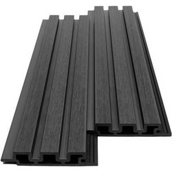 WPC PANEL 2ης ΓΕΝΙΑΣ ΜΕ 3D ΠΗΧΑΚΙΑ 25/147.5mm D.GREY 5570 NewPlan