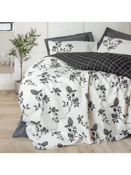 Σετ παπλωματοθήκη Ohia Cotton Box 4 τμχ Διπλή (200x220) χρώμα ανθρακί 0275278