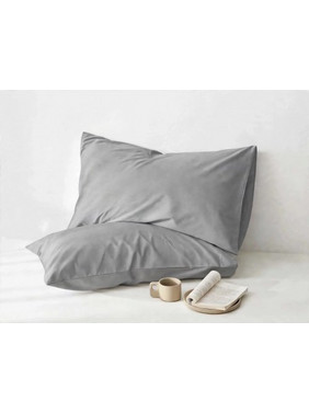 Σετ Μαξιλαροθήκες 2 τμχ Μονόχρωμες 52X72X15cm BES-PC-Γκρί