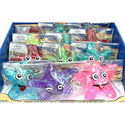 Squishy glitter starfish face antistress toy-1 τεμάχιο
