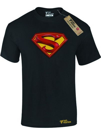 Ανδρικό μπλουζάκι t-shirt βαμβακερό Takeposition Superman Logo, Μαύρο/ Small, 320-1079-prosf2