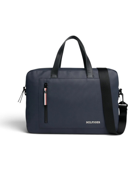 Tommy Hilfiger - Ανδρική Τσάντα Χαρτοφύλακας Pique Slim AM0AM11784-DW6 Μπλε Σκούρο