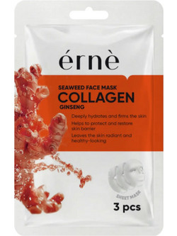 Erne Seaweed Collagen Ginseng Μάσκα Προσώπου 3τμχ