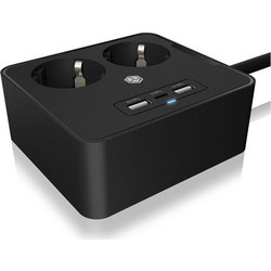 Πολύπριζο με USB Icy Box with USB for table or wall