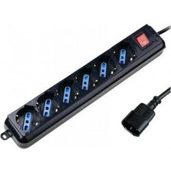 Πολύπριζο Ασφαλείας Techly 6 Sockets Black with VDE Plug IUPS-PCP-6V